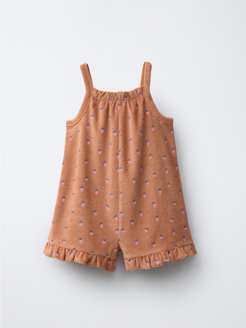 Zara Rust Terry Girls' Floral Romper